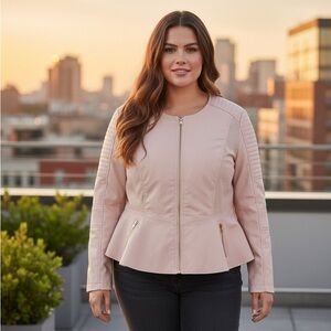 Guess Peplum Jacket in Soft Pink - See Description